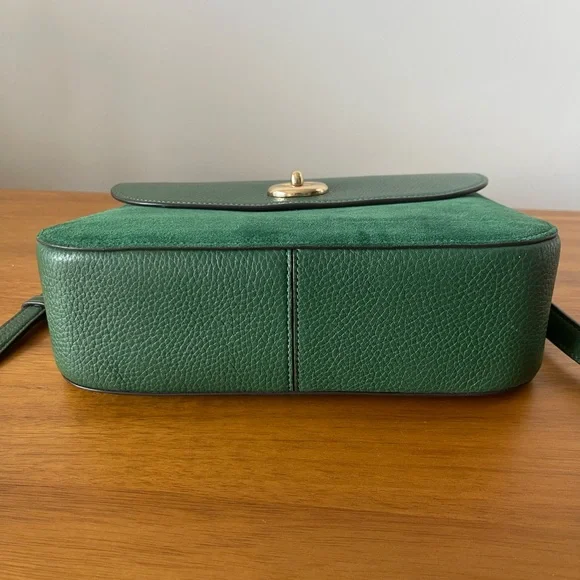 Coach Marlie Top Handle Satchel Kelly Green Leather & Suede - Picture 9 of 17